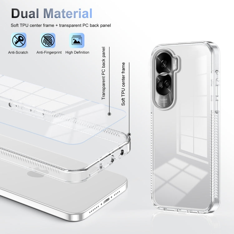 For Honor 90 Lite 2.5mm Anti-slip Clear Acrylic Hybrid TPU Phone Case(Transparent)