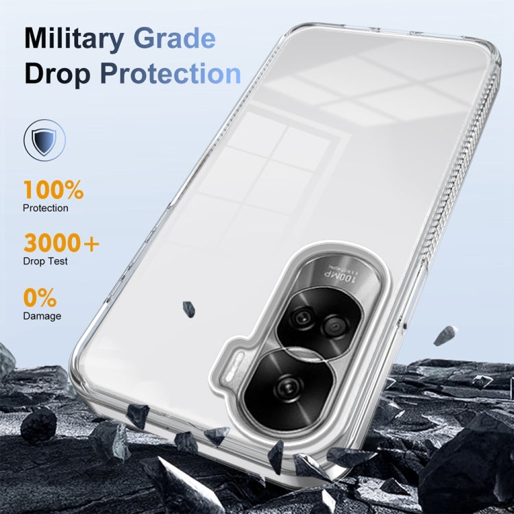 For Honor 90 Lite 2.5mm Anti-slip Clear Acrylic Hybrid TPU Phone Case(Transparent)
