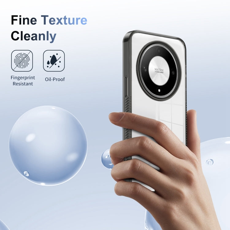 For Honor Magic6 Lite 5G 2.5mm Anti-slip Clear Acrylic Hybrid TPU Phone Case(Black)