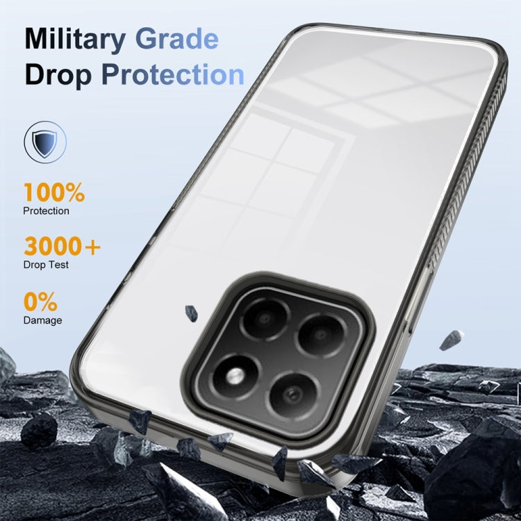 For Honor X6 2.5mm Anti-slip Clear Acrylic Hybrid TPU Phone Case(Black)