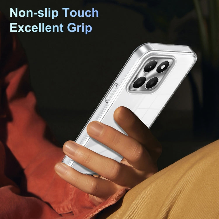 For Honor X6a 2.5mm Anti-slip Clear Acrylic Hybrid TPU Phone Case(Transparent)