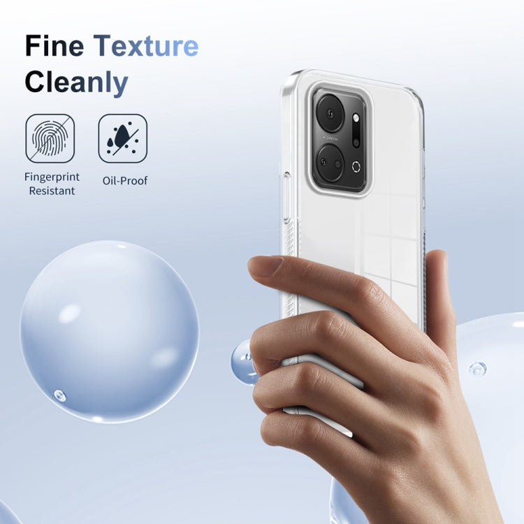 For Honor X7a 2.5mm Anti-slip Clear Acrylic Hybrid TPU Phone Case(Transparent)