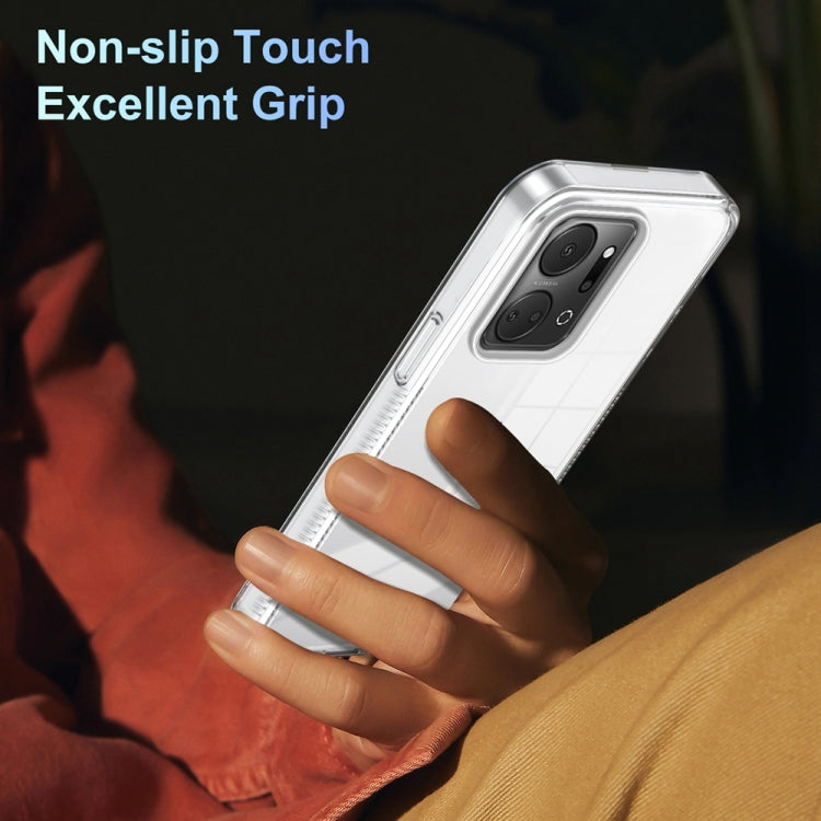 For Honor X7a 2.5mm Anti-slip Clear Acrylic Hybrid TPU Phone Case(Transparent)