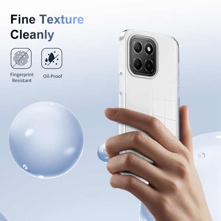 For Honor X8 5G 2.5mm Anti-slip Clear Acrylic Hybrid TPU Phone Case(Transparent)
