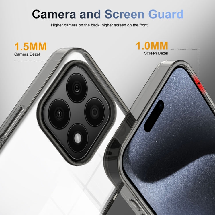 For Honor X8a 2.5mm Anti-slip Clear Acrylic Hybrid TPU Phone Case(Black)