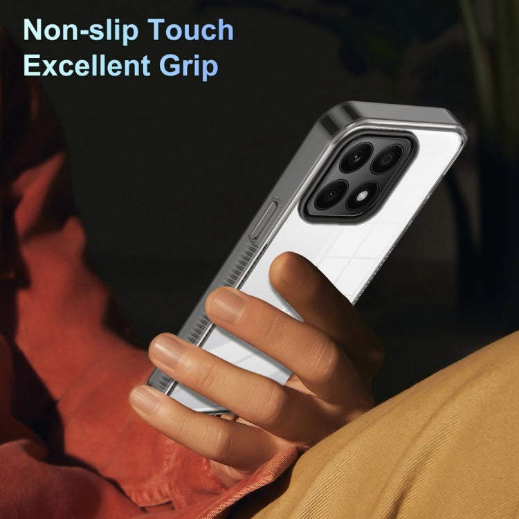 For Honor X8a 2.5mm Anti-slip Clear Acrylic Hybrid TPU Phone Case(Black)