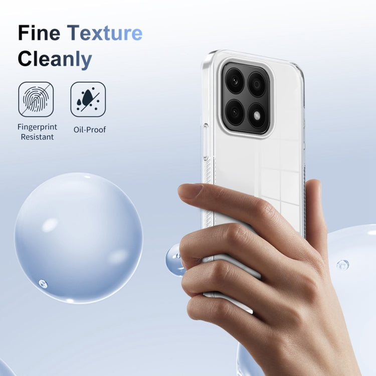 For Honor X8a 2.5mm Anti-slip Clear Acrylic Hybrid TPU Phone Case(Transparent)