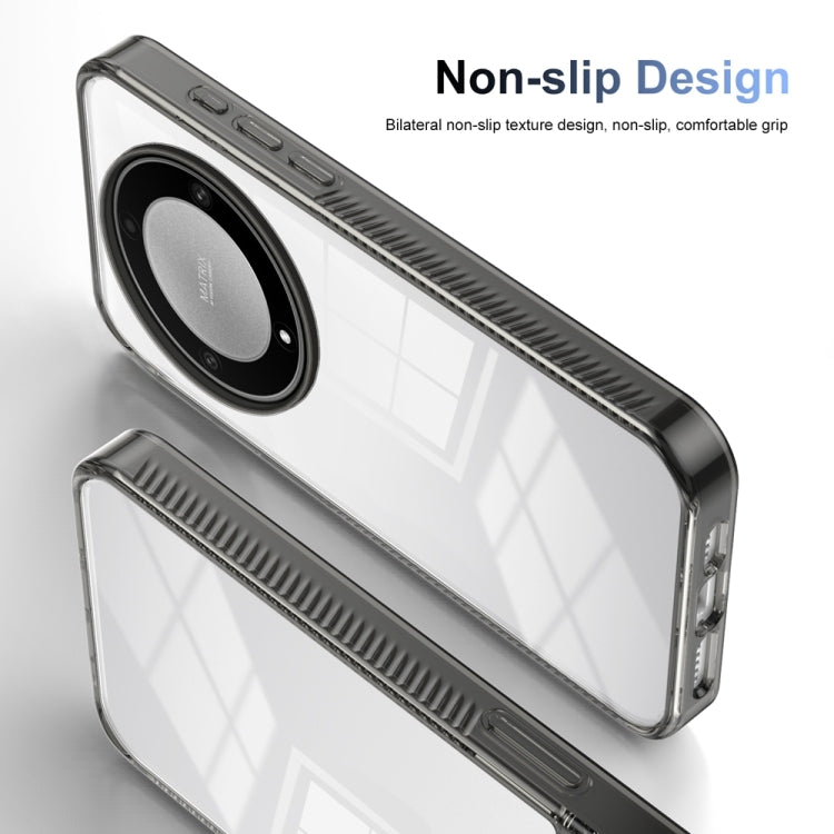 For Honor X9a 2.5mm Anti-slip Clear Acrylic Hybrid TPU Phone Case(Black)