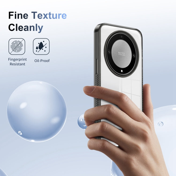 For Honor X9a 2.5mm Anti-slip Clear Acrylic Hybrid TPU Phone Case(Black)