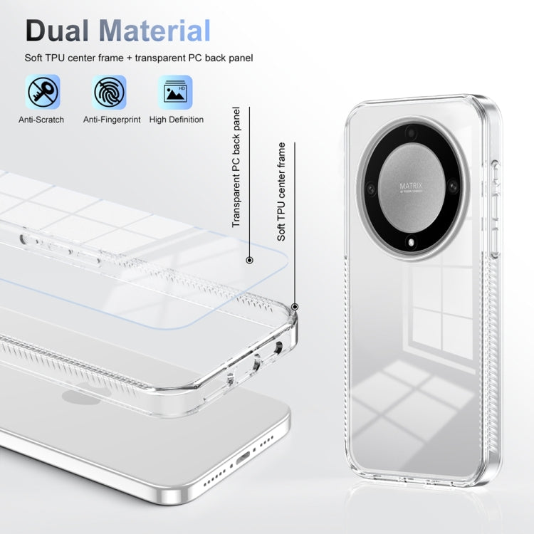 For Honor X9a 2.5mm Anti-slip Clear Acrylic Hybrid TPU Phone Case(Transparent)