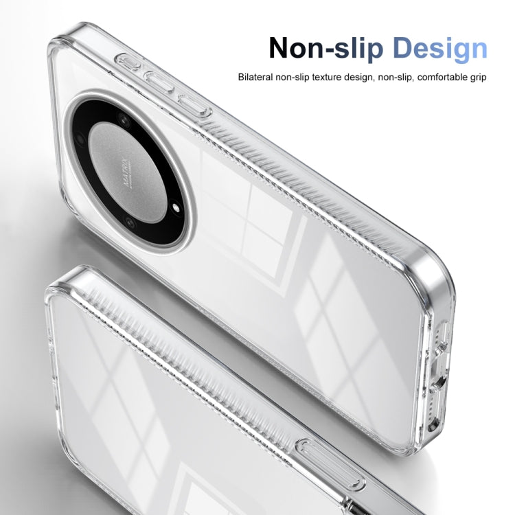 For Honor X9a 2.5mm Anti-slip Clear Acrylic Hybrid TPU Phone Case(Transparent)