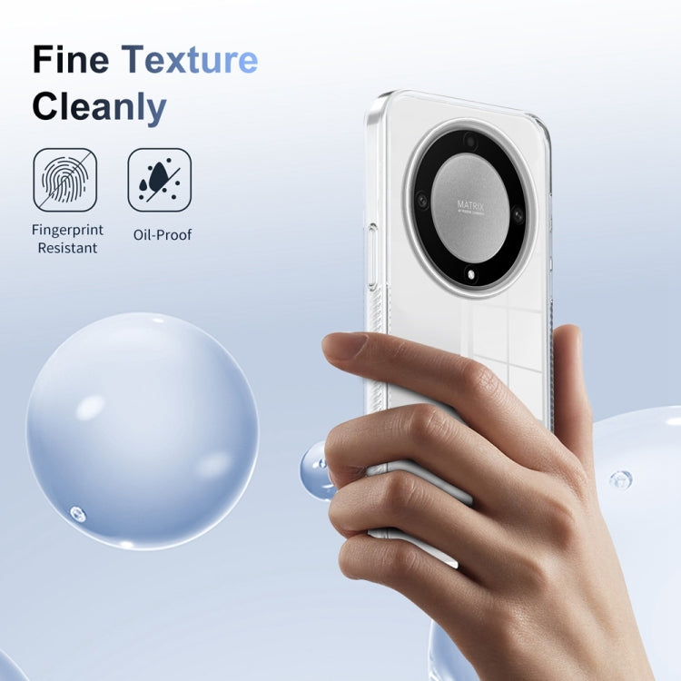 For Honor X9a 2.5mm Anti-slip Clear Acrylic Hybrid TPU Phone Case(Transparent)
