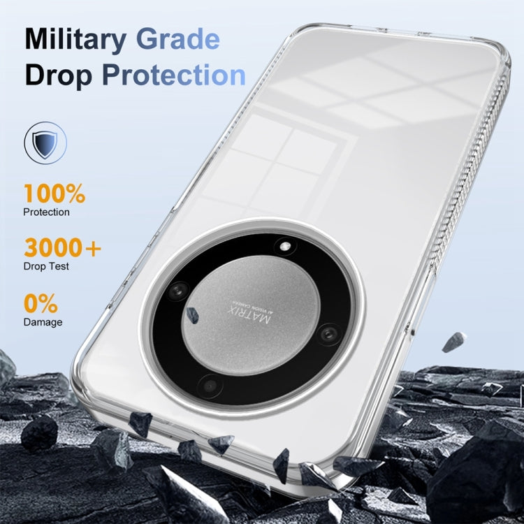 For Honor X9a 2.5mm Anti-slip Clear Acrylic Hybrid TPU Phone Case(Transparent)