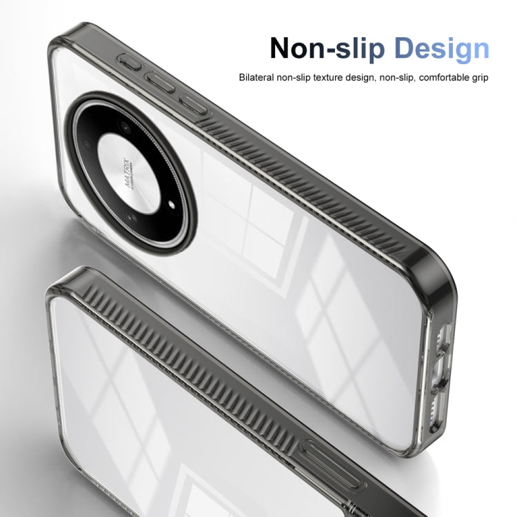 For Honor X9b 2.5mm Anti-slip Clear Acrylic Hybrid TPU Phone Case(Black)