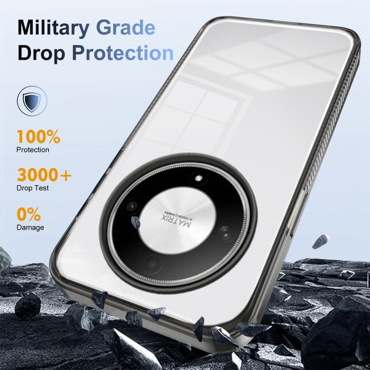 For Honor X9b 2.5mm Anti-slip Clear Acrylic Hybrid TPU Phone Case(Black)