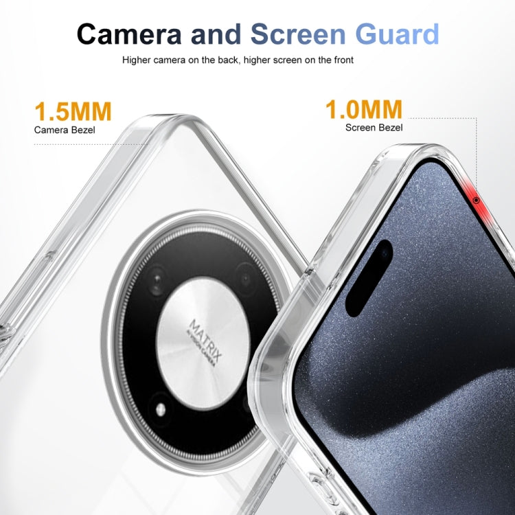 For Honor X9b 2.5mm Anti-slip Clear Acrylic Hybrid TPU Phone Case(Transparent)