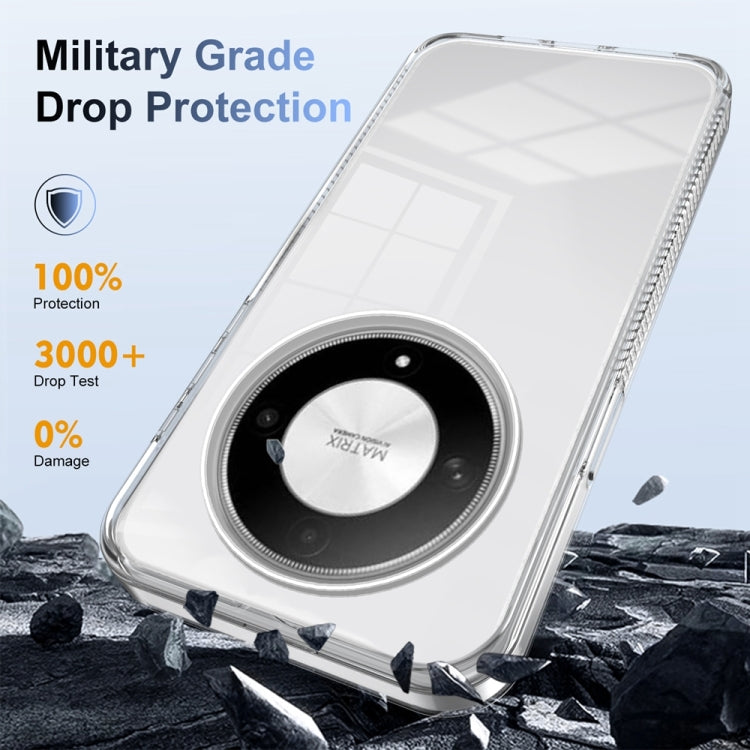 For Honor X9b 2.5mm Anti-slip Clear Acrylic Hybrid TPU Phone Case(Transparent)