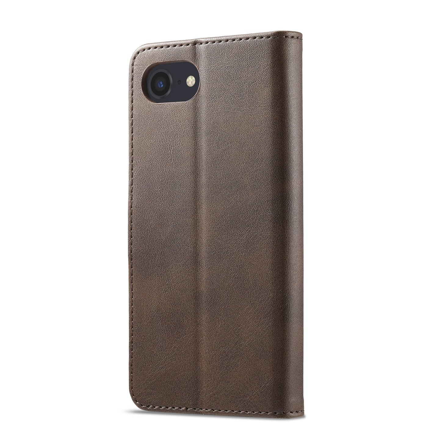 LC.IMEEKE Calf Texture Horizontal Flip Leather Case For iPhone 16e(Brown)