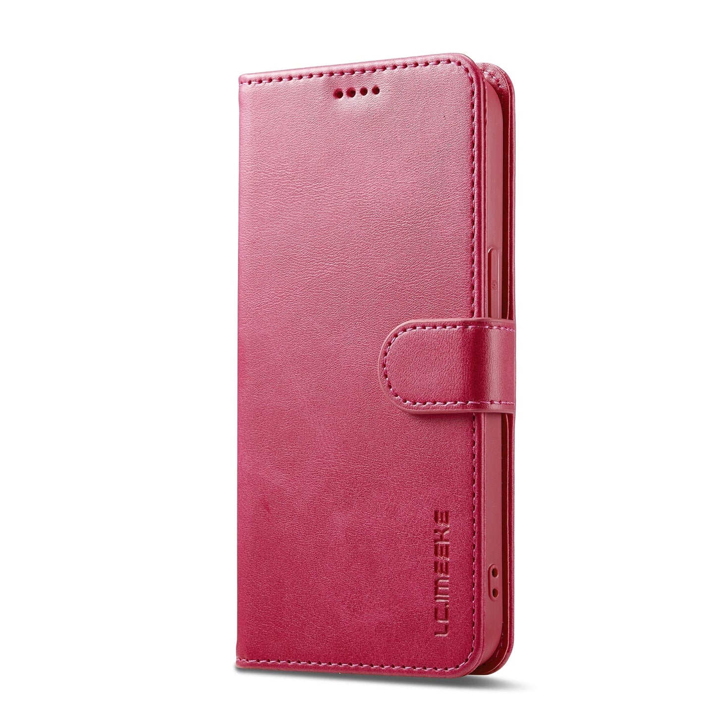 LC.IMEEKE Calf Texture Horizontal Flip Leather Case For iPhone 16e(Red)
