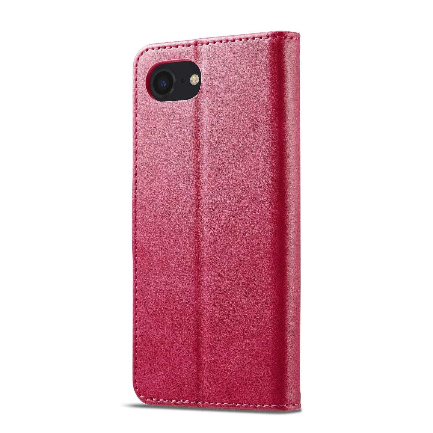 LC.IMEEKE Calf Texture Horizontal Flip Leather Case For iPhone 16e(Red)