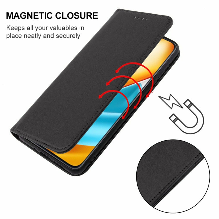 For Honor 90 GT Magnetic Closure Leather Phone Case(Black)