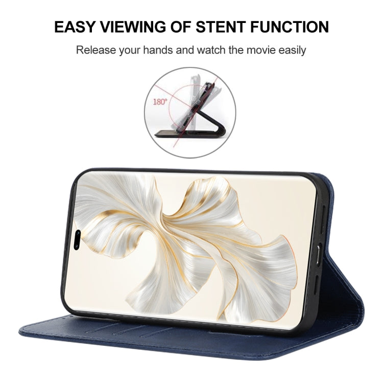 For Honor 100 Pro Magnetic Closure Leather Phone Case(Blue)