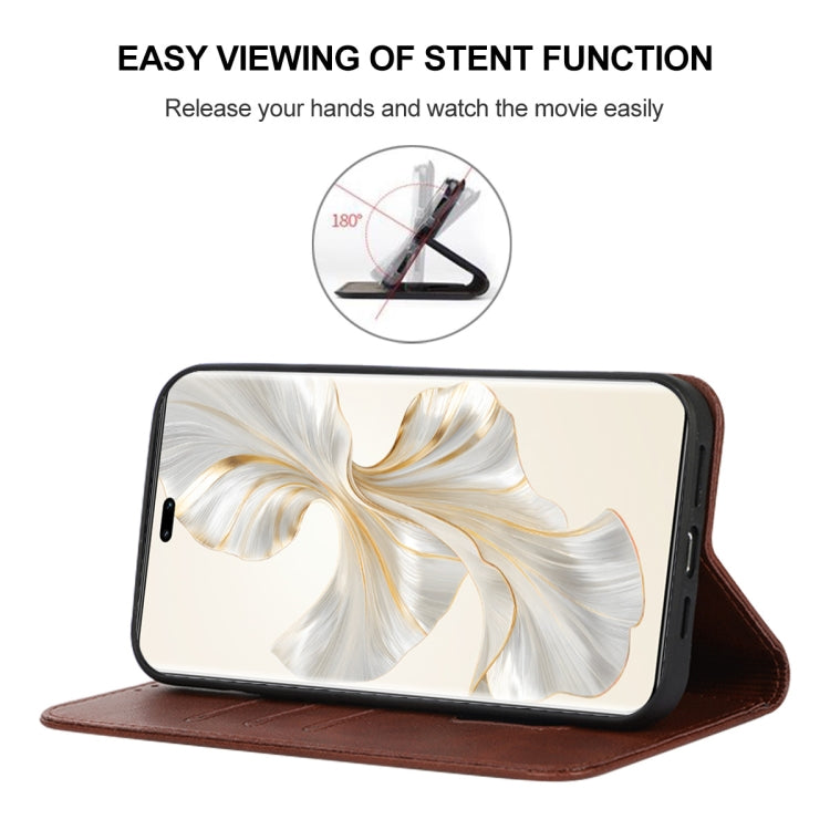 For Honor 100 Pro Magnetic Closure Leather Phone Case(Brown)