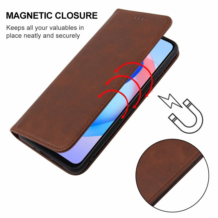 For Honor Play 40C/ X5 Plus Magnetic Closure Leather Phone Case(Brown)