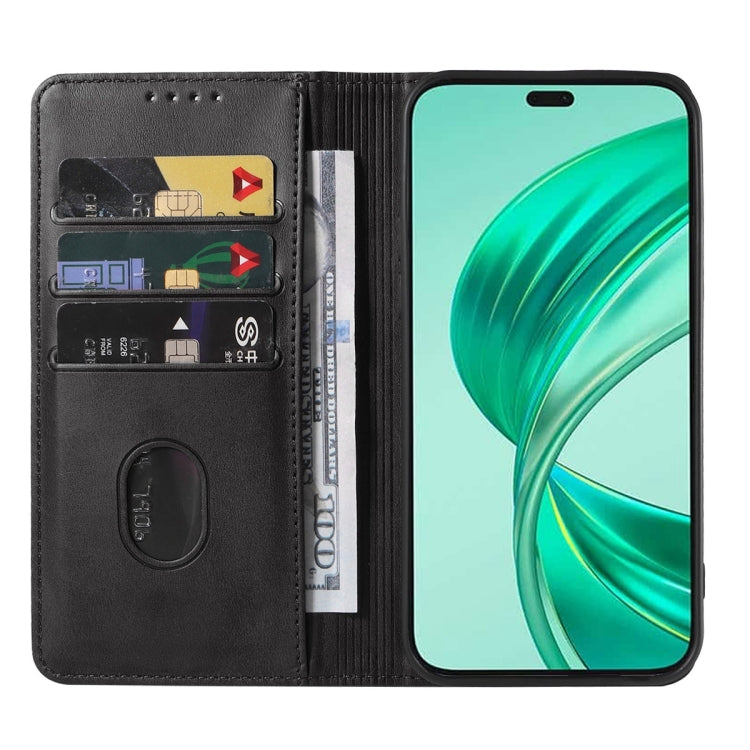 For Honor X8b Magnetic Closure Leather Phone Case(Black)