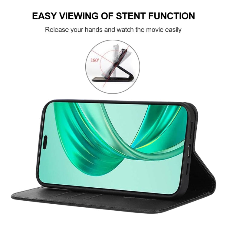 For Honor X8b Magnetic Closure Leather Phone Case(Black)