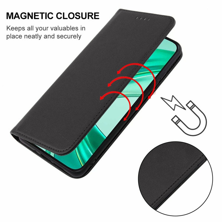 For Honor X8b Magnetic Closure Leather Phone Case(Black)