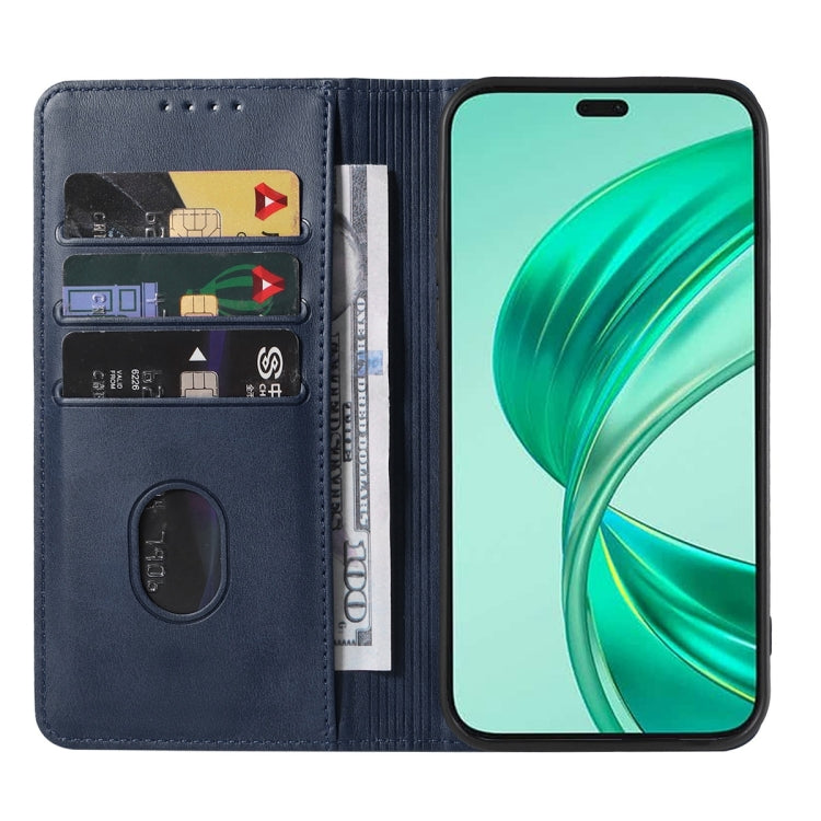 For Honor X8b Magnetic Closure Leather Phone Case(Blue)