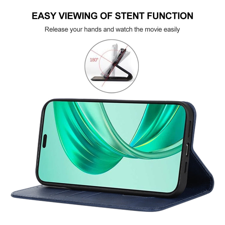 For Honor X8b Magnetic Closure Leather Phone Case(Blue)