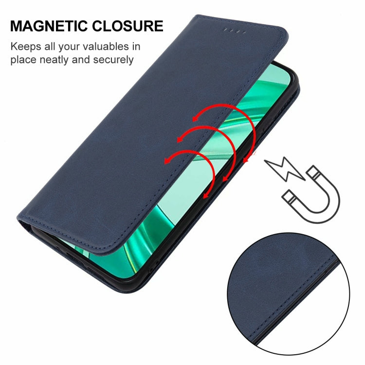 For Honor X8b Magnetic Closure Leather Phone Case(Blue)