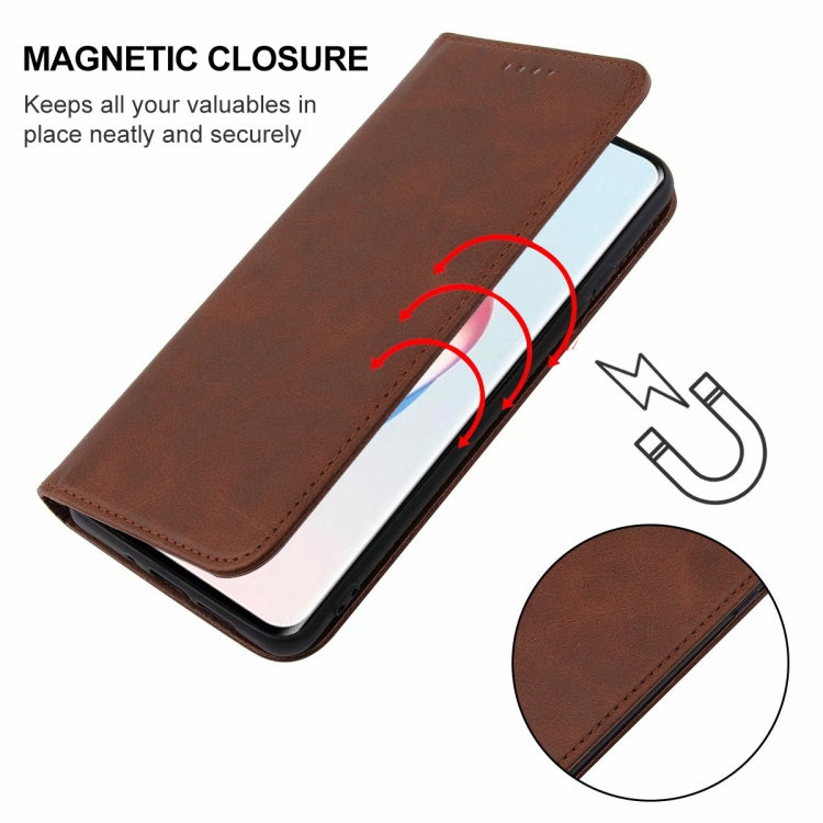 For Honor X9b / Magic6 Lite 5G Magnetic Closure Leather Phone Case(Brown)