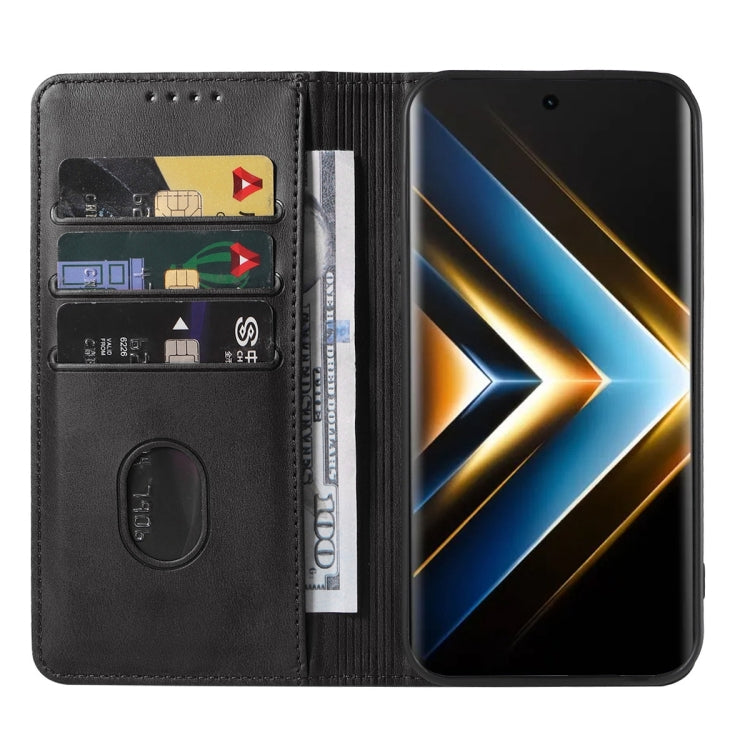 For Honor X50 GT Magnetic Closure Leather Phone Case(Black)