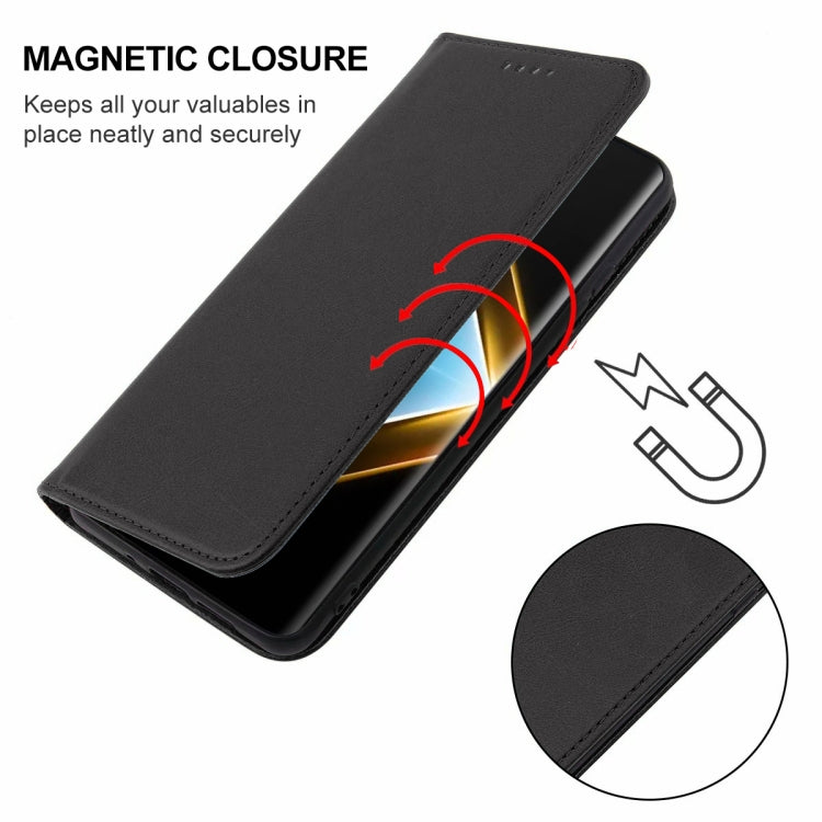 For Honor X50 GT Magnetic Closure Leather Phone Case(Black)