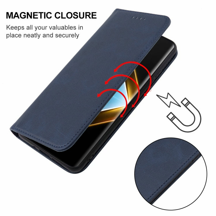 For Honor X50 GT Magnetic Closure Leather Phone Case(Blue)
