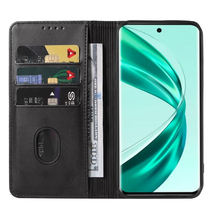 For Honor X50 Pro Magnetic Closure Leather Phone Case(Black)