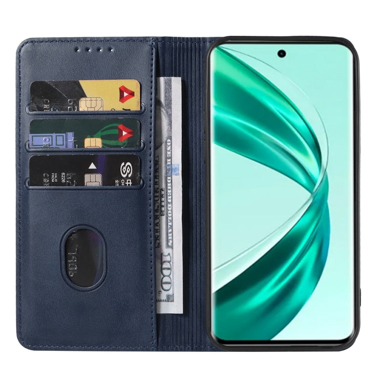 For Honor X50 Pro Magnetic Closure Leather Phone Case(Blue)