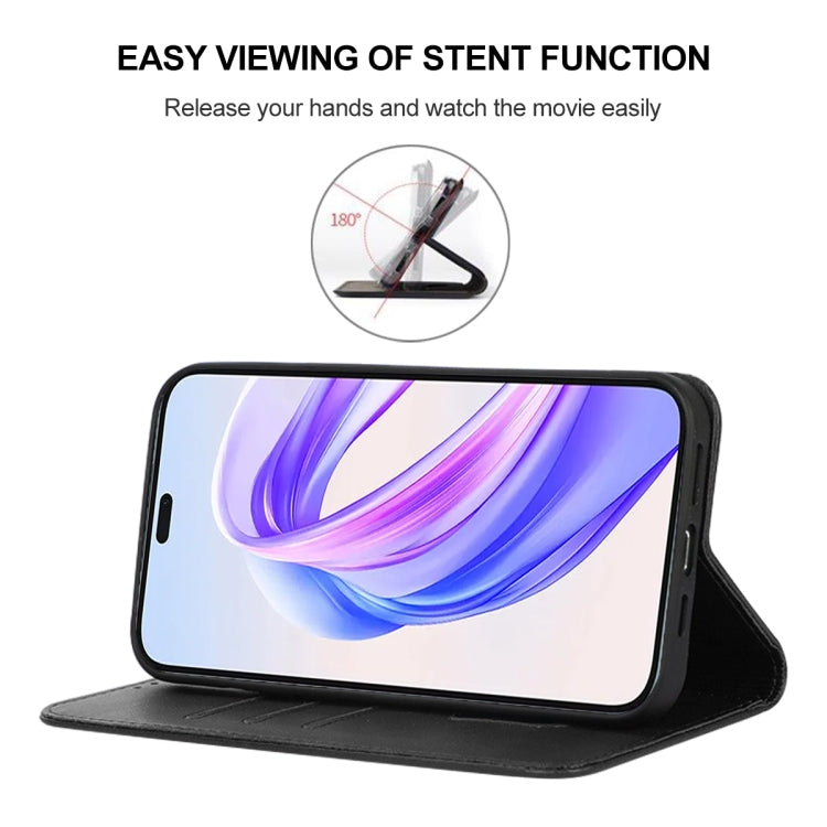 For Honor X50i+ Magnetic Closure Leather Phone Case(Black)