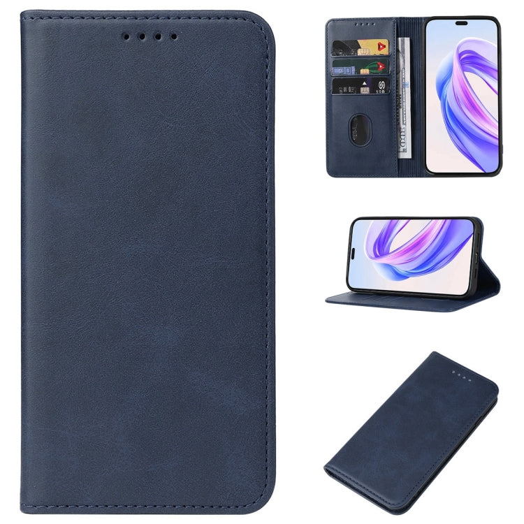 For Honor X50i+ Magnetic Closure Leather Phone Case(Blue)