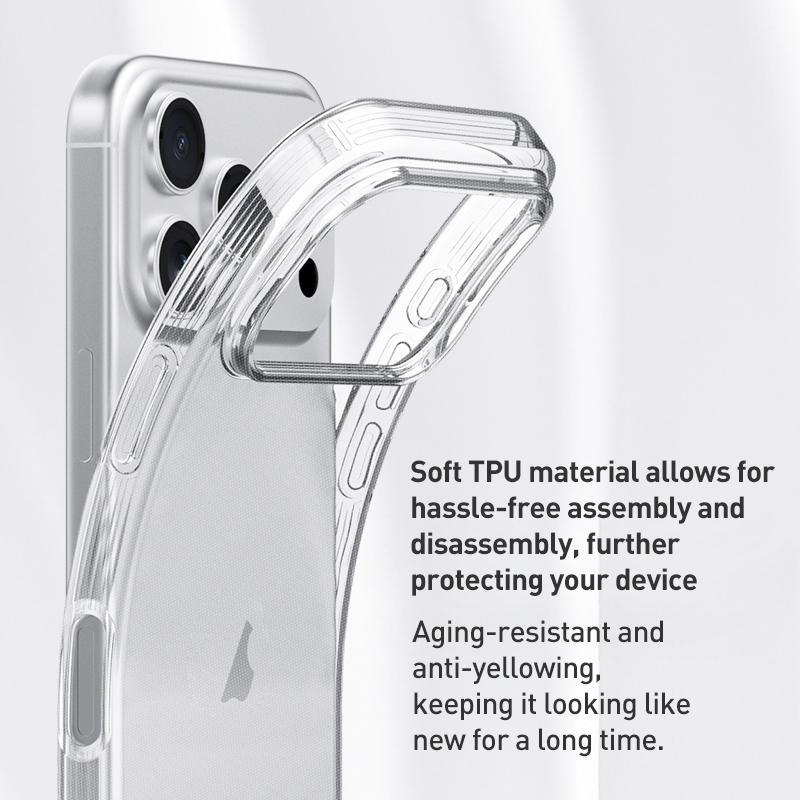 Compatible with iPhone 18 Pro Max ZGA Clear TPU Shockproof Phone Case - Transparent