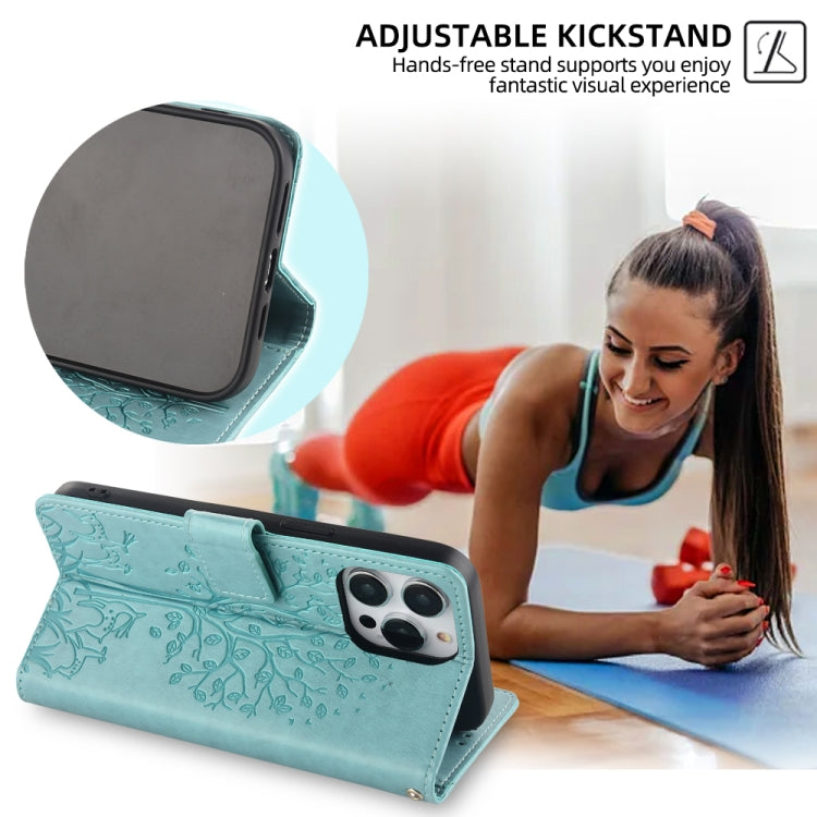 For Honor 9X Pro Tree & Deer Embossed Leather Phone Case(Green)