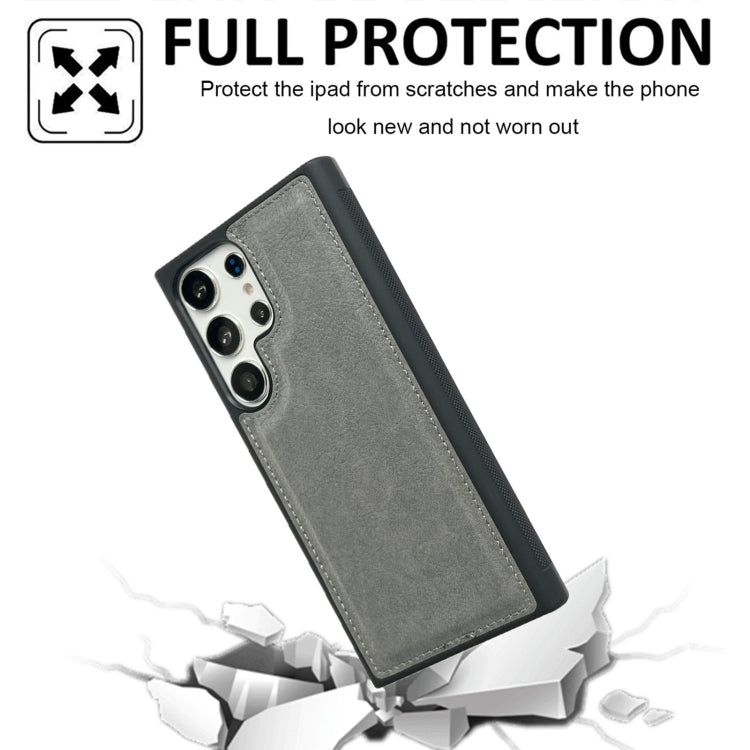 For Samsung Galaxy S24 5G Cowhide Texture Back Cover Phone Case(Grey)
