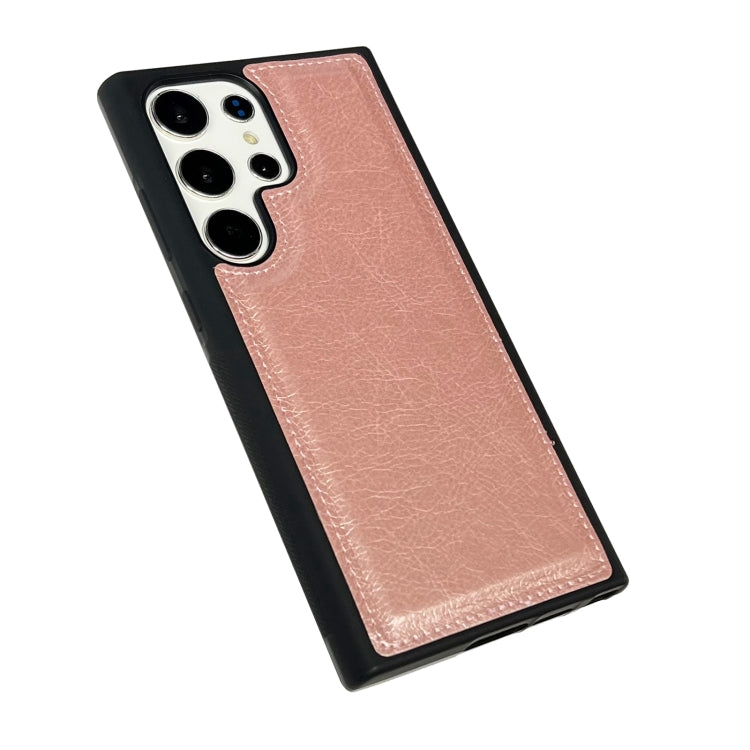 For Samsung Galaxy S24 5G Cowhide Texture Back Cover Phone Case(Rose Gold)