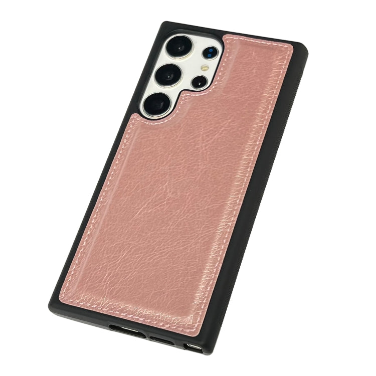 For Samsung Galaxy S24 5G Cowhide Texture Back Cover Phone Case(Rose Gold)