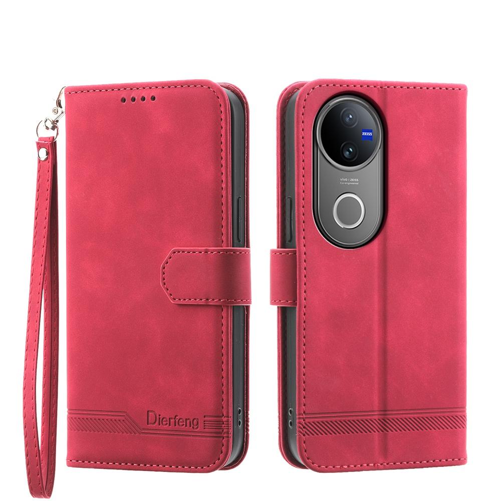 For vivo V50 Dierfeng Dream Line TPU Hybrid PU Leather Phone Case(Red)