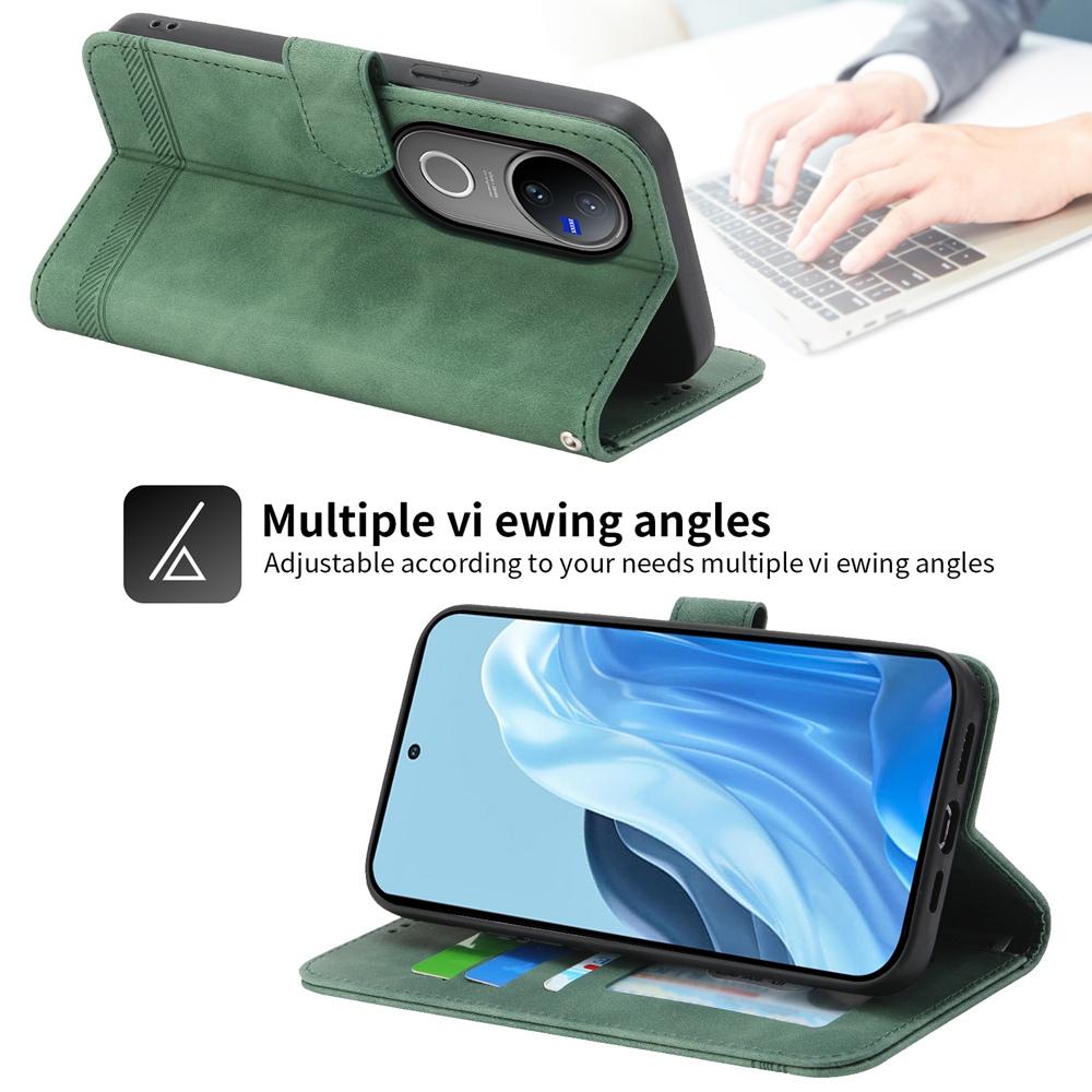 For vivo V50 Dierfeng Dream Line TPU Hybrid PU Leather Phone Case(Green)