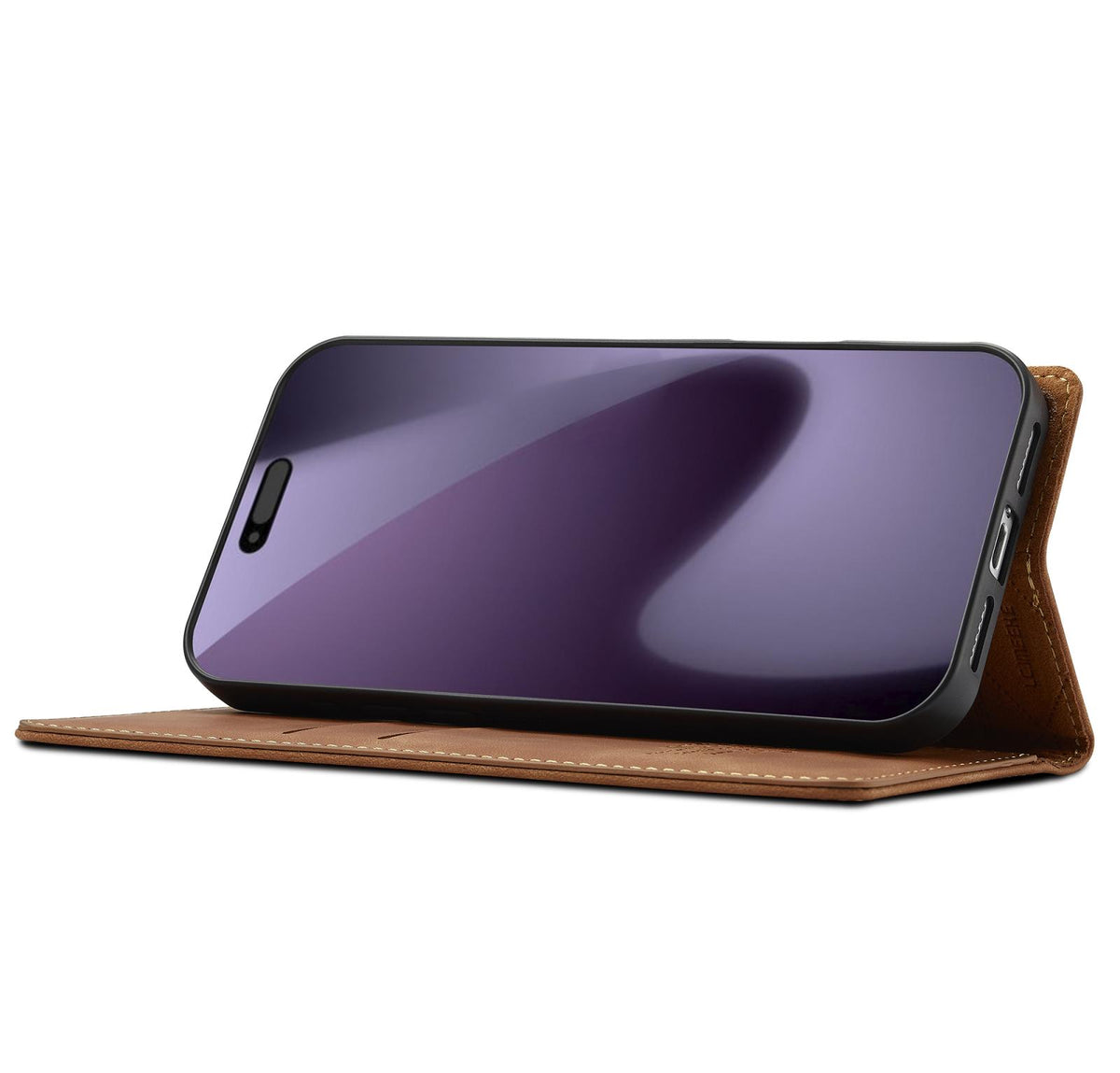 Compatible with iPhone 18 Pro Max & 17 Pro Max LC.IMEEKE Strong Magnetism Microfiber Leather Phone Case - Brown